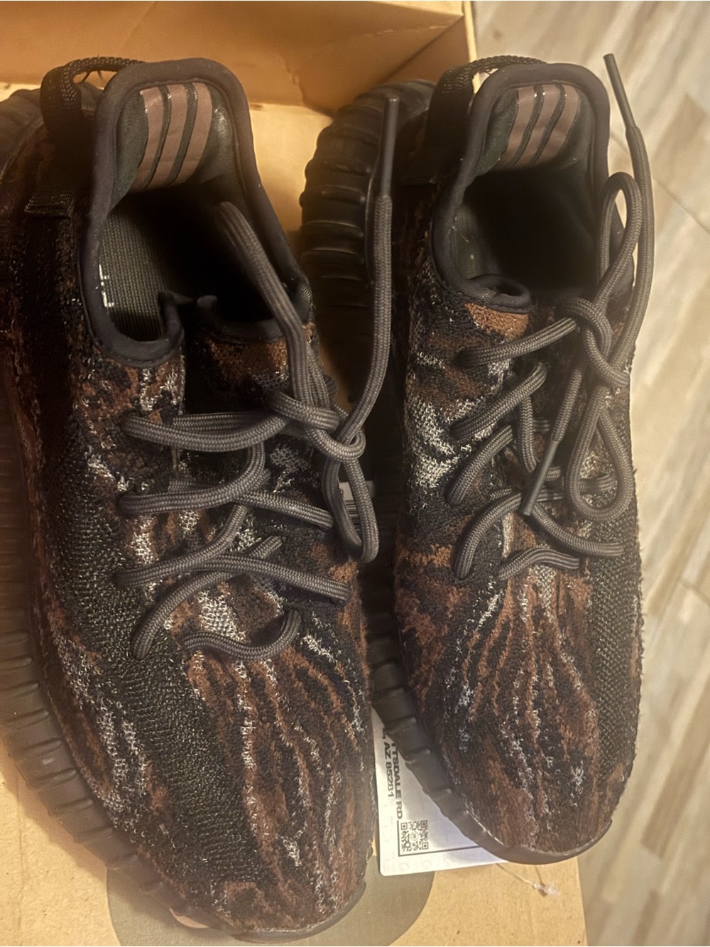 Yeezy Boost 350 V2 Black Brown Zebra Pattern